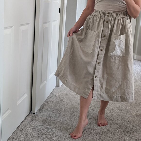 NPL notPERFECTLINEN  Marseille Linen Skirt - Picture 1 of 7